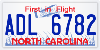 NC license plate ADL6782