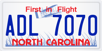 NC license plate ADL7070