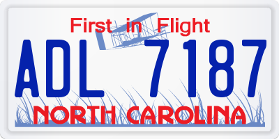 NC license plate ADL7187
