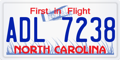 NC license plate ADL7238