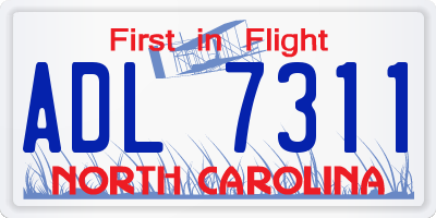 NC license plate ADL7311