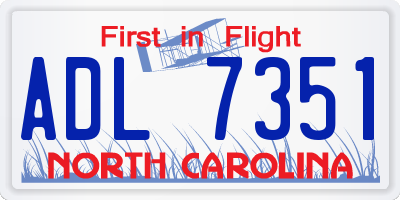 NC license plate ADL7351