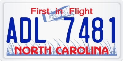 NC license plate ADL7481
