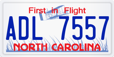 NC license plate ADL7557