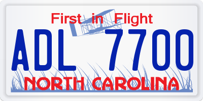 NC license plate ADL7700