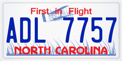 NC license plate ADL7757