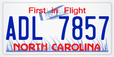 NC license plate ADL7857