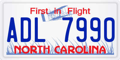 NC license plate ADL7990
