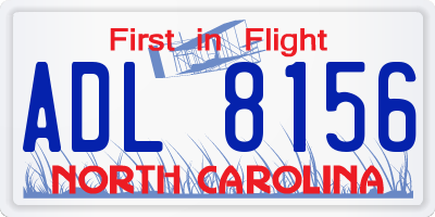 NC license plate ADL8156