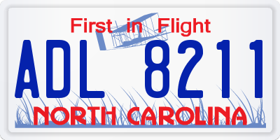 NC license plate ADL8211