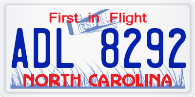 NC license plate ADL8292
