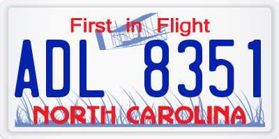 NC license plate ADL8351