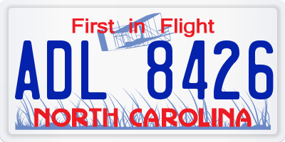 NC license plate ADL8426