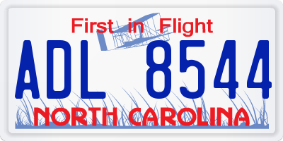NC license plate ADL8544