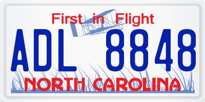 NC license plate ADL8848