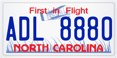 NC license plate ADL8880