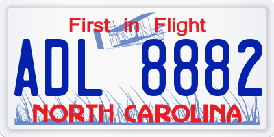NC license plate ADL8882