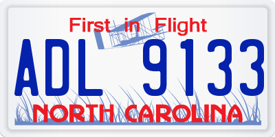 NC license plate ADL9133