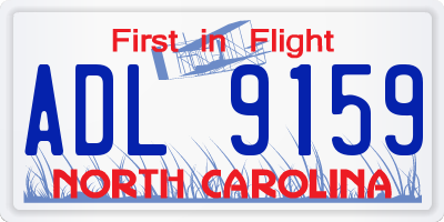 NC license plate ADL9159