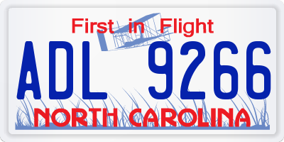 NC license plate ADL9266