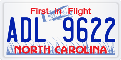 NC license plate ADL9622