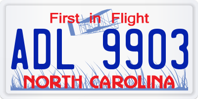 NC license plate ADL9903
