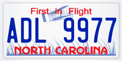 NC license plate ADL9977