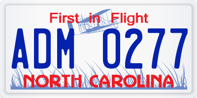 NC license plate ADM0277
