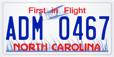 NC license plate ADM0467