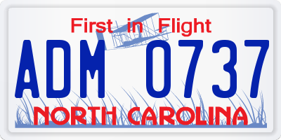 NC license plate ADM0737