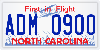 NC license plate ADM0900