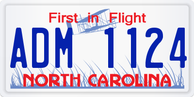 NC license plate ADM1124