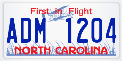 NC license plate ADM1204