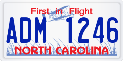 NC license plate ADM1246