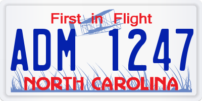 NC license plate ADM1247