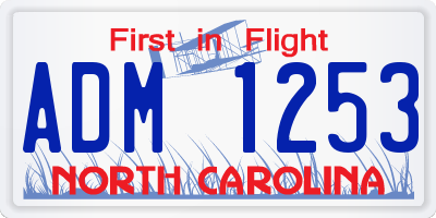 NC license plate ADM1253