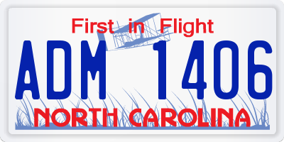 NC license plate ADM1406