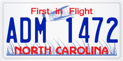 NC license plate ADM1472