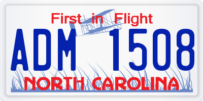 NC license plate ADM1508