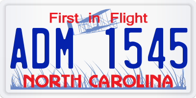 NC license plate ADM1545