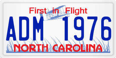 NC license plate ADM1976