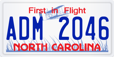 NC license plate ADM2046