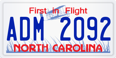 NC license plate ADM2092