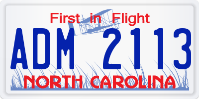 NC license plate ADM2113