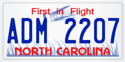 NC license plate ADM2207