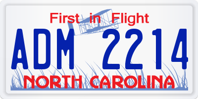 NC license plate ADM2214