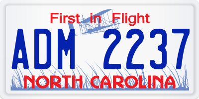 NC license plate ADM2237