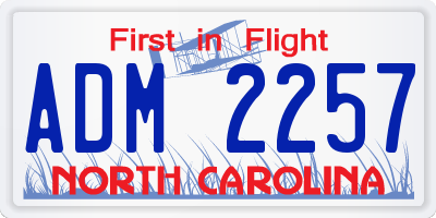 NC license plate ADM2257