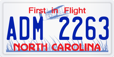 NC license plate ADM2263