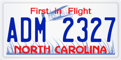 NC license plate ADM2327